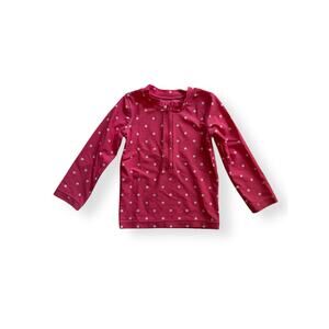 Primary pink polka dot rashguard
